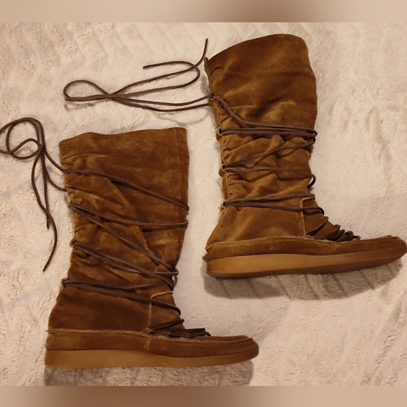 EUC Michael Kors Lace-Up Boots Sz 8M - Picture 1 of 15